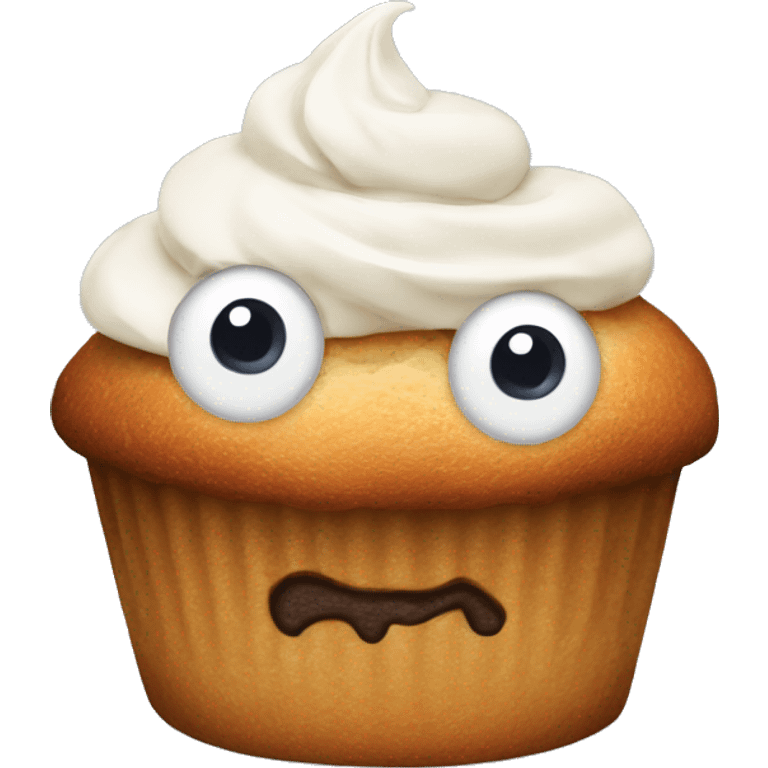 muffins with cream and eyes emoji