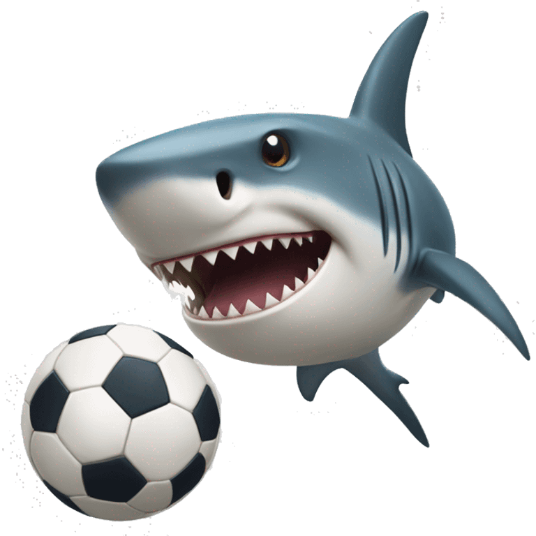 A shark playing soccer emoji