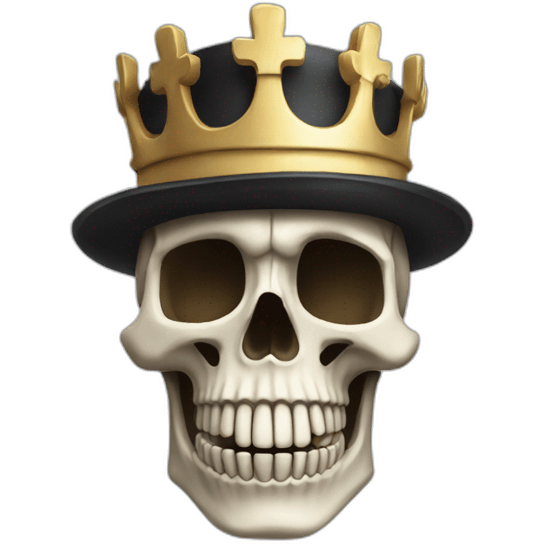 A skeleton that have a king hat emoji