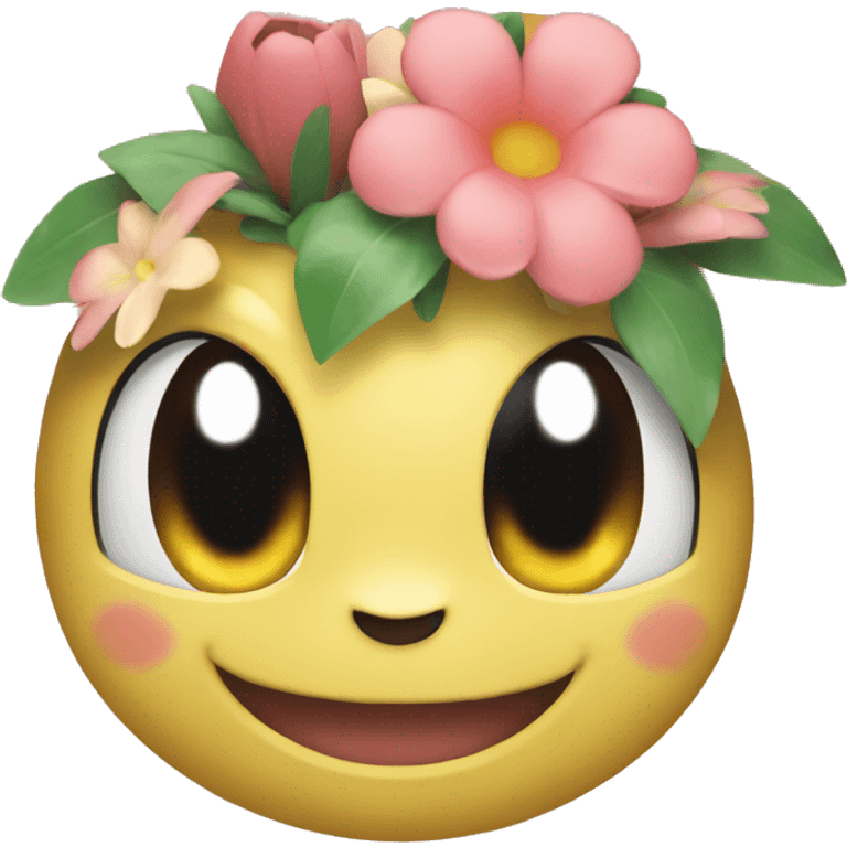 smiling pokemon with flowers emoji