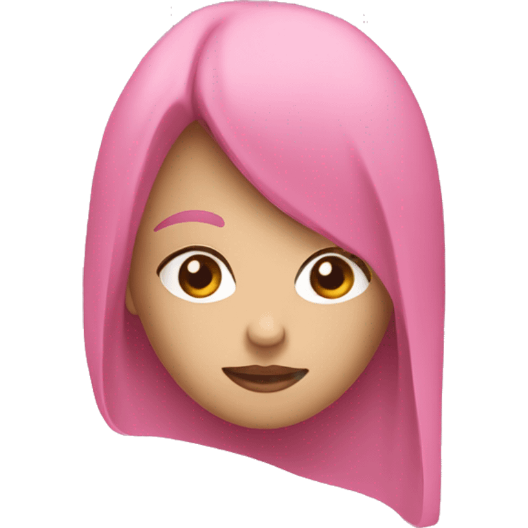 Pink letters, saying that girl emoji