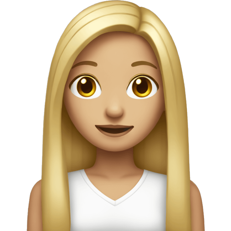 A blonde girl with straight hair emoji