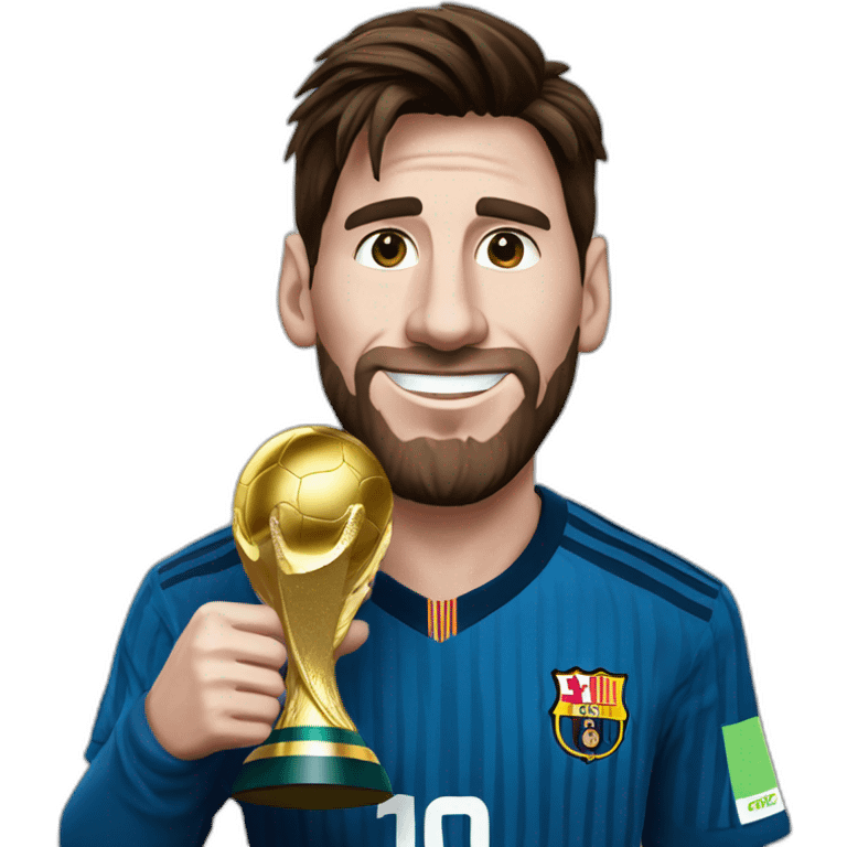 Messi con la copa del mundo  emoji