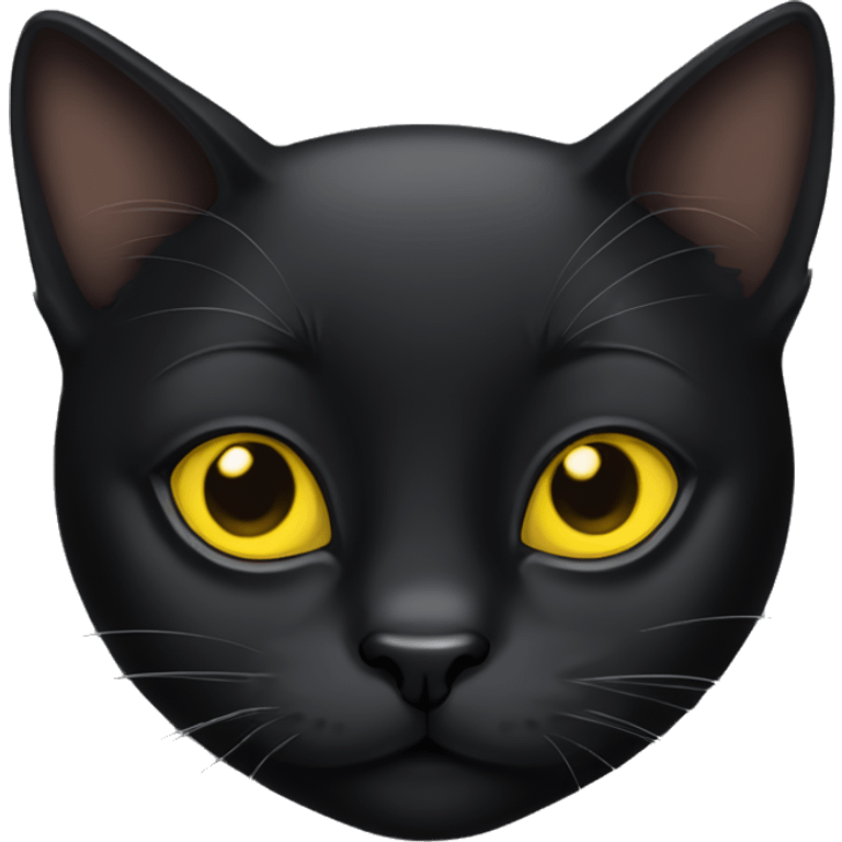 Black cat with yellow eyes emoji