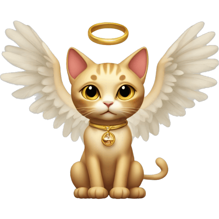 Cute cat god with wings and a ring above it’s head  emoji