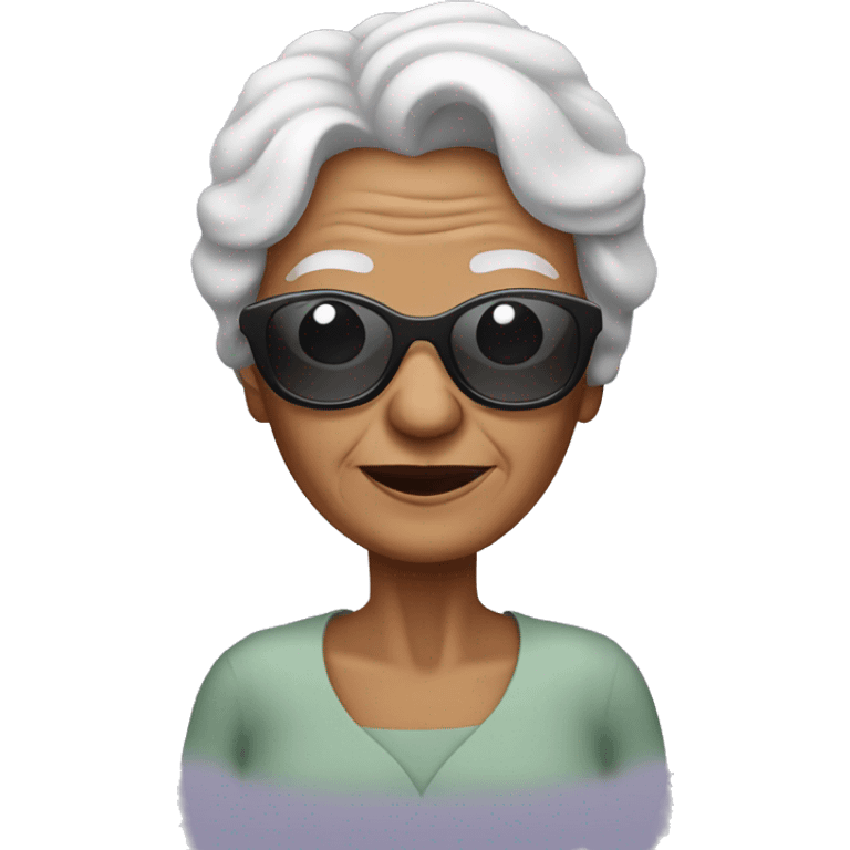 elderly woman wearing sunglasses emoji