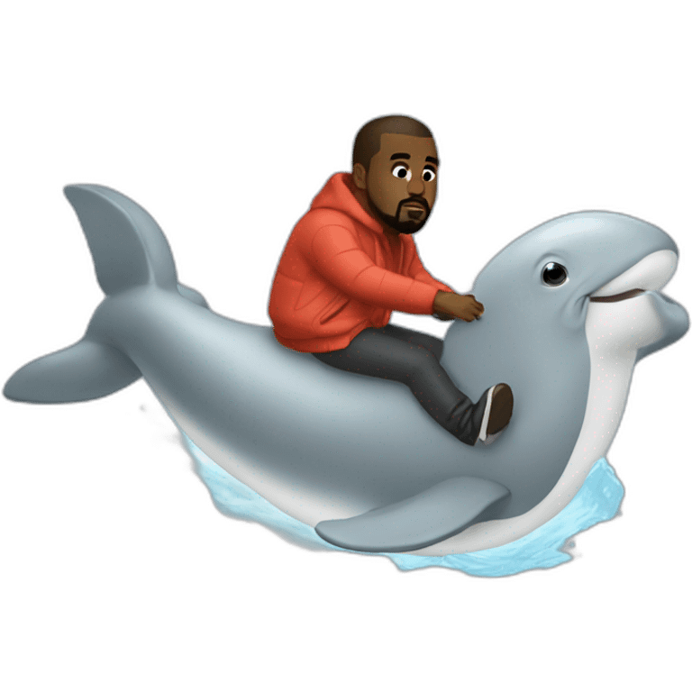 Kanye west riding a beluga emoji