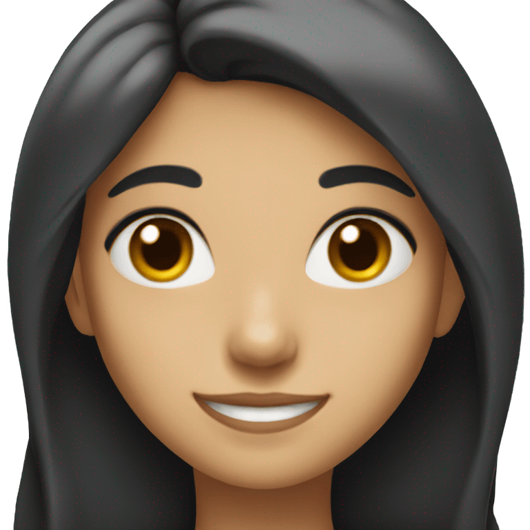 smiling girl with black hair emoji