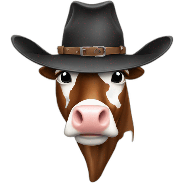 Vache avec un chapeau de cowboy emoji