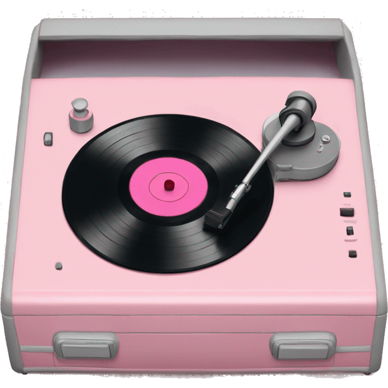 A pastel pink vinyl record player emoji