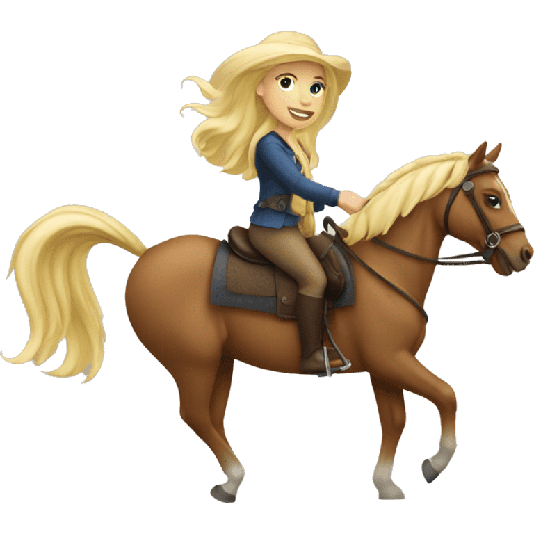 Blonde girl riding a horse emoji