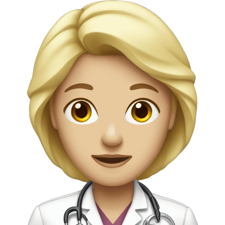 Blonde woman, doctor emoji