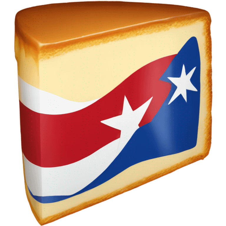 Cuban flag with flan emoji