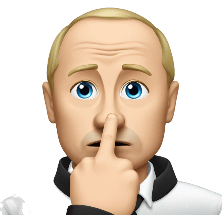 Putin with an Index Finger On Lips emoji