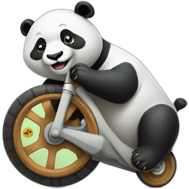 Un panda qui fait une roue emoji