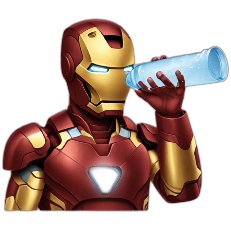 Iron man drinking water emoji