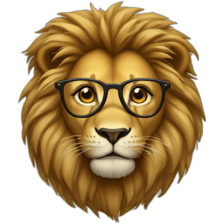 lion with glasses emoji