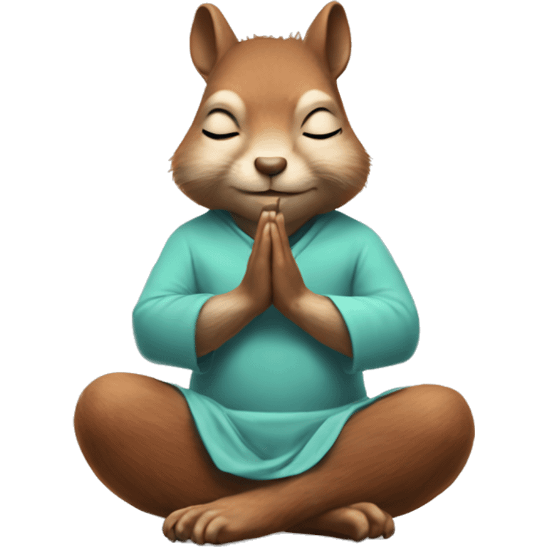 Meditating squirrel god with eyes closed emoji