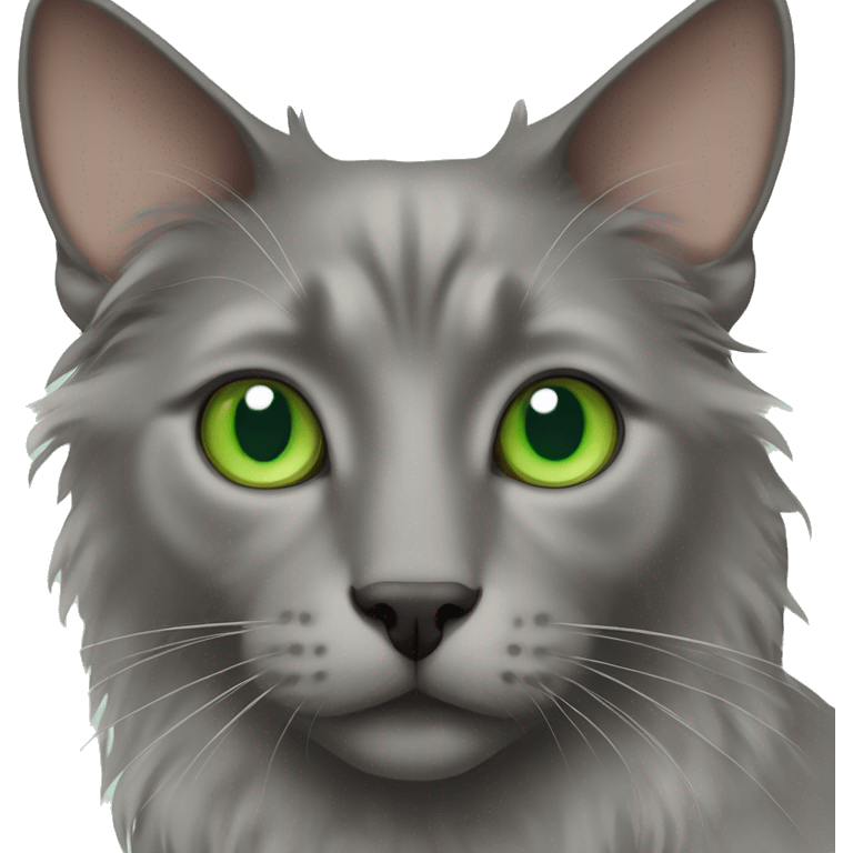 nebelung cat with green eyes emoji