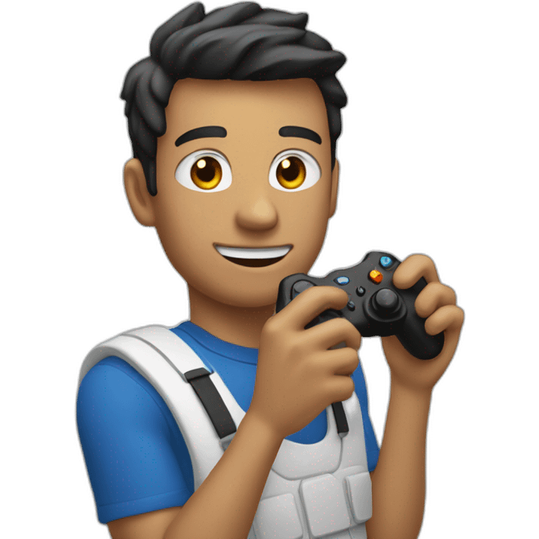 Joueur avec une manette a la main emoji