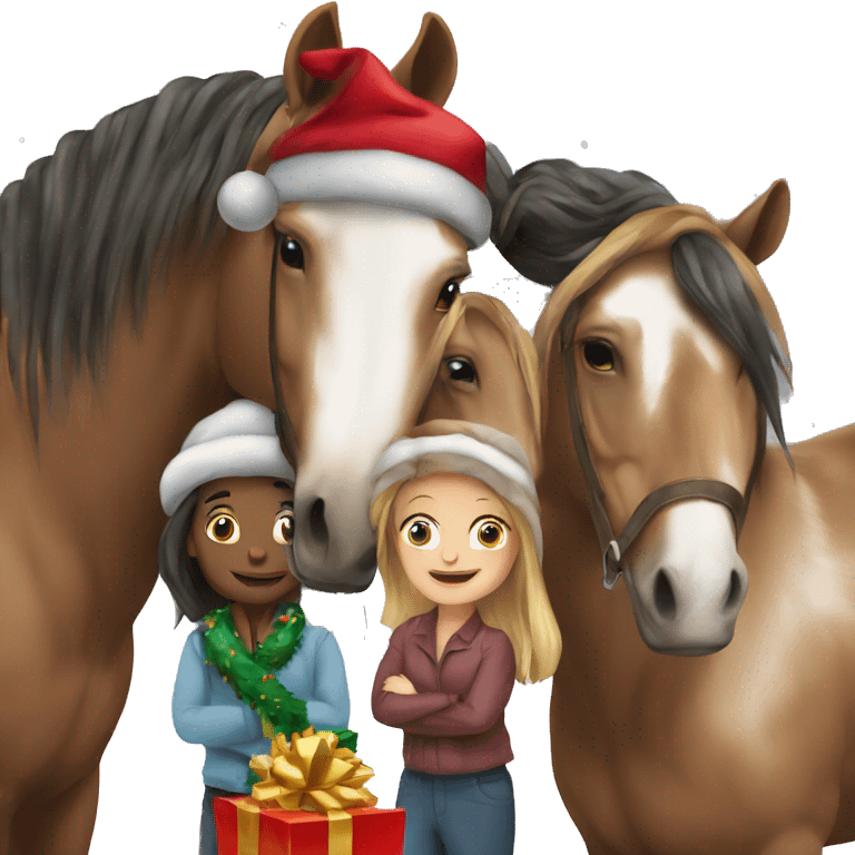 Christmas and horses emoji