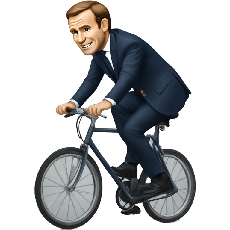 Macron sur un vélo  emoji