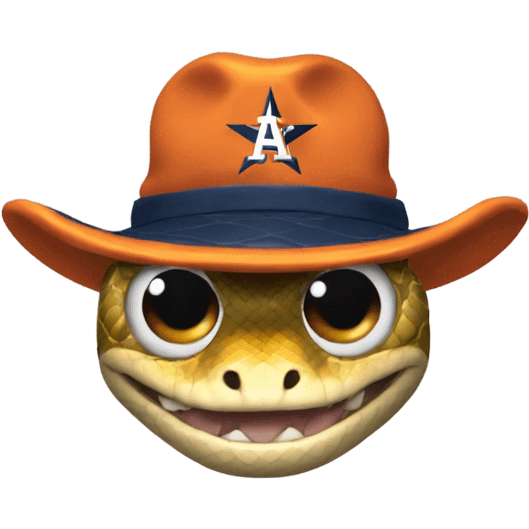 A snake with a astros hat emoji