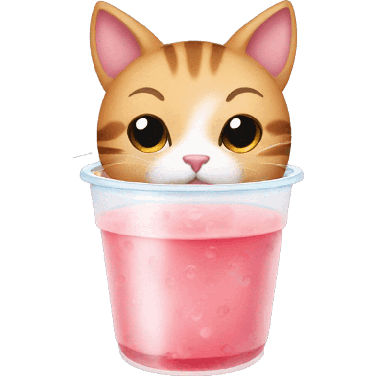 Cat drinking bubble tea emoji