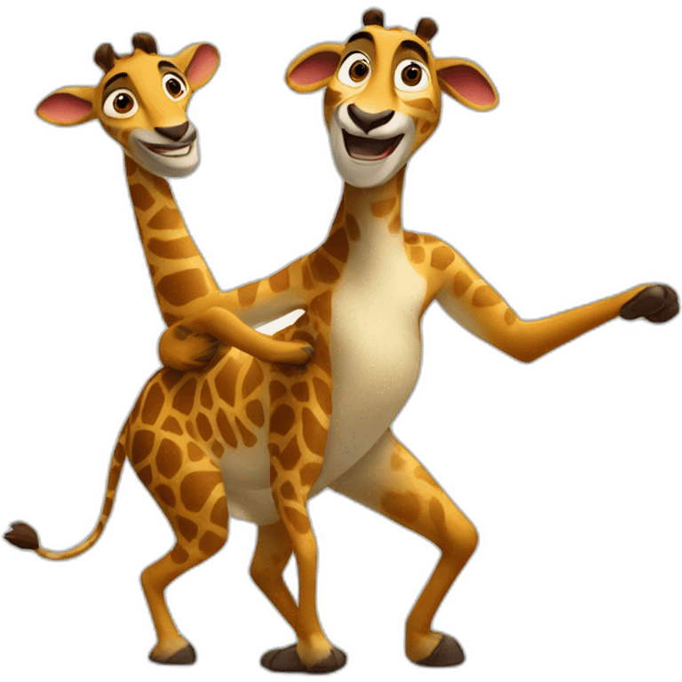 gloria and melman from madagascar dancing emoji