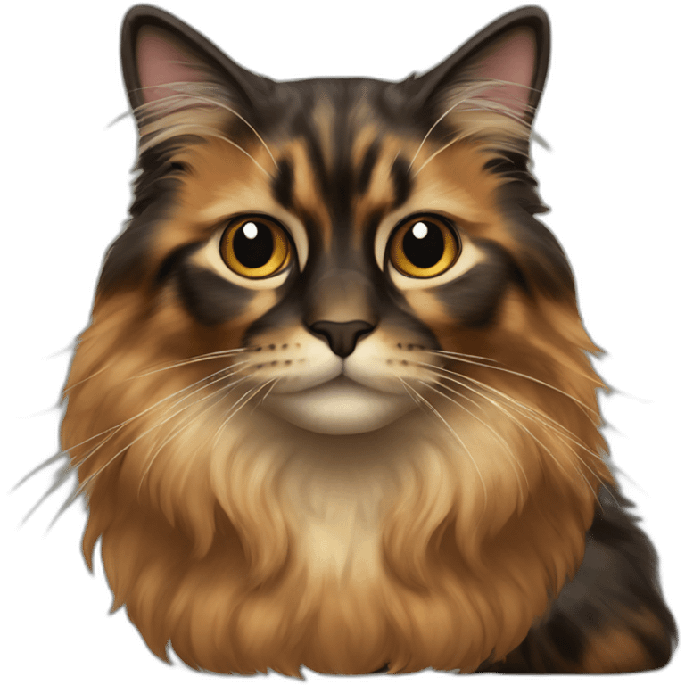 long hair tortoiseshell cat emoji