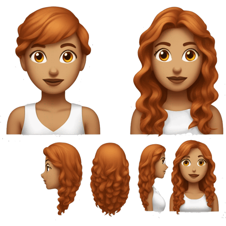 mulher ruiva com cabelo liso longo com franja e com véu de noiva emoji