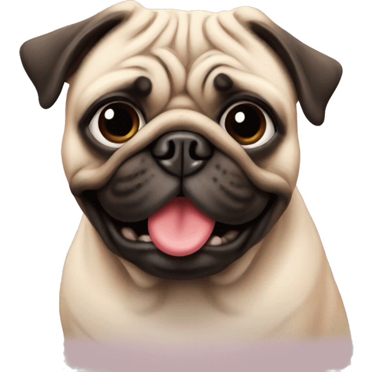 pug blowing a kiss emoji