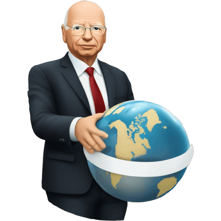 klaus schwab with the globe in his hand and "WEF" written behind him emoji