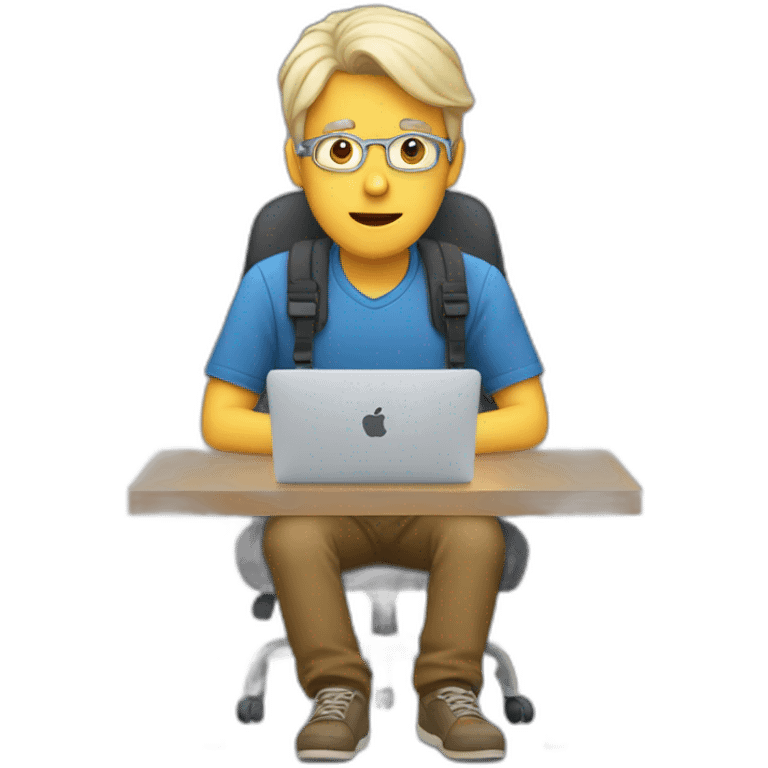 Aged 21 Guy coding on the macbook emoji