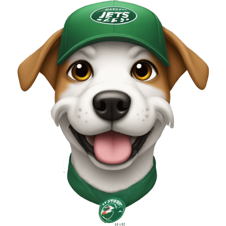 Dog with Jets hat emoji