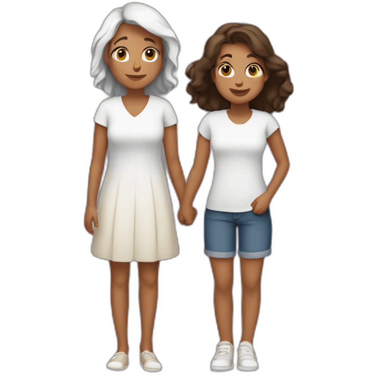 madre e hija adolescente blancas emoji