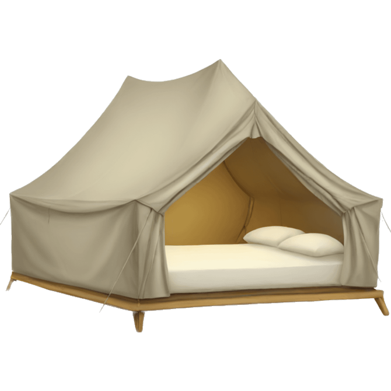 big tent with bed inside  emoji