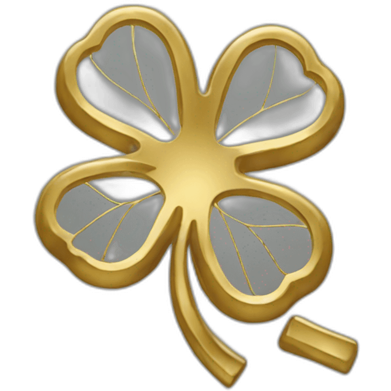 gold outline-clover emoji