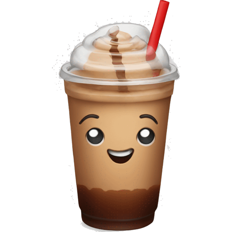 Red christmas themed iced-coffee emoji