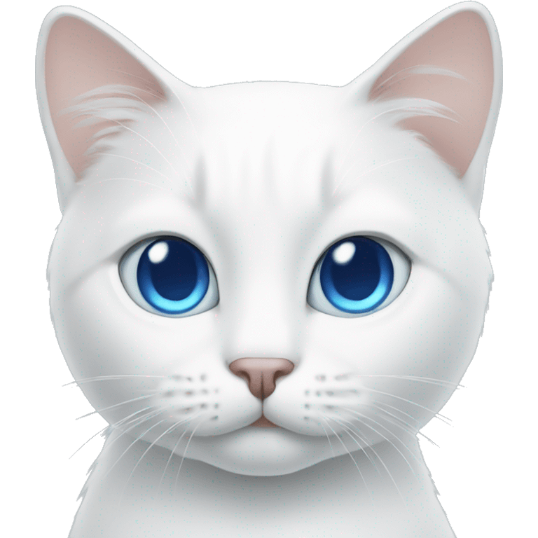 White cat with blue eyes emoji