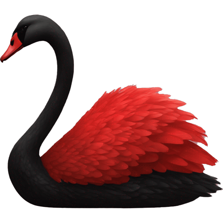 Black swan red background emoji