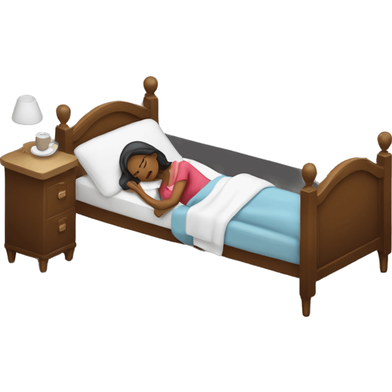 Women sleeping in a bed as a waitress  emoji