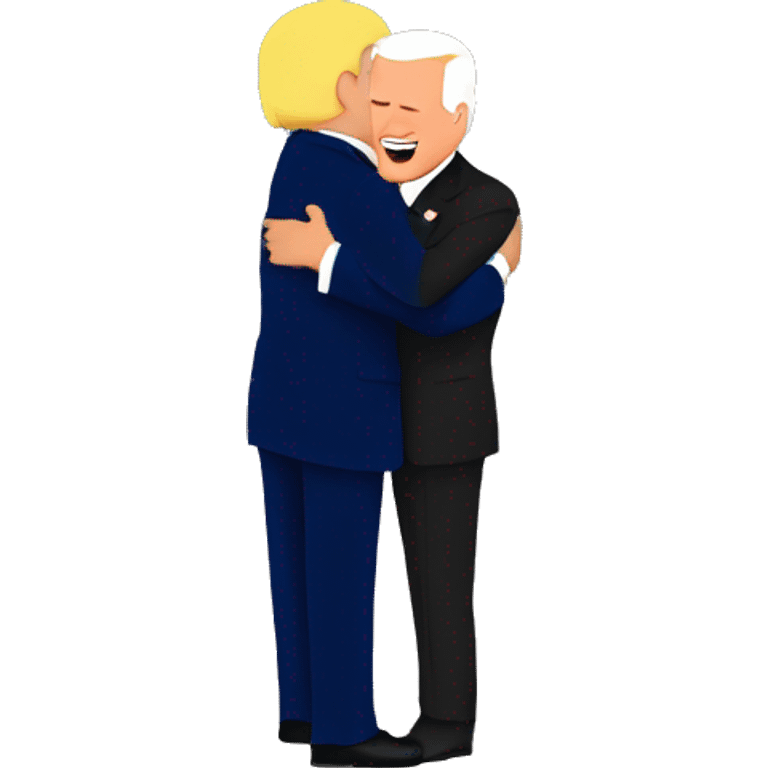 Trump hugging joe biden emoji