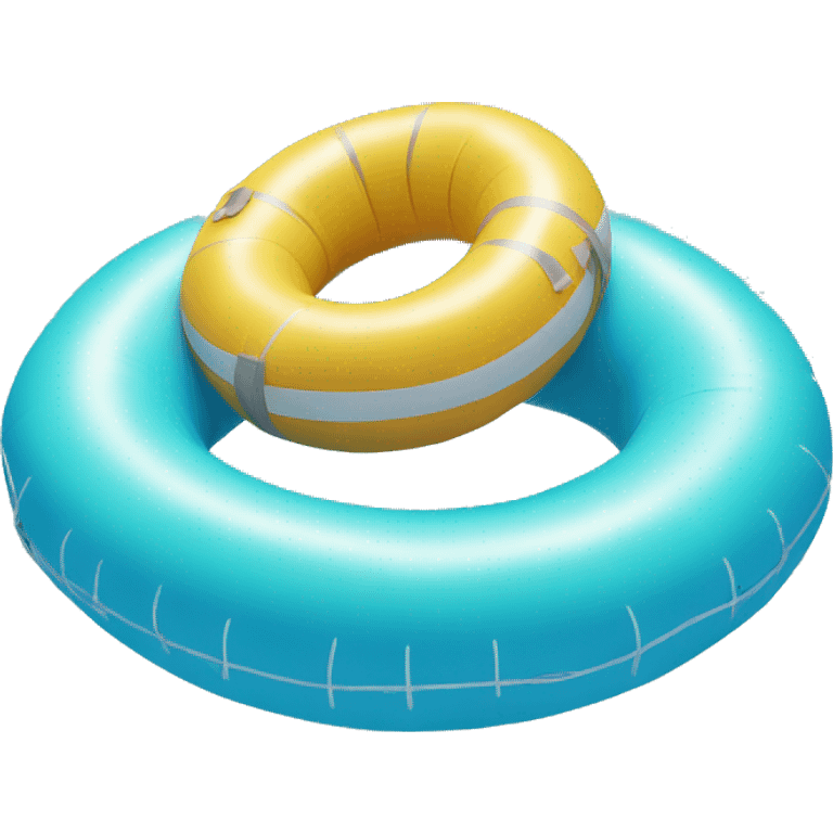 inflatable floating ring on pool blue emoji