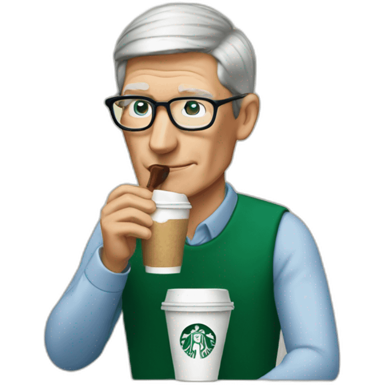 Tim cook drinking starbucks emoji