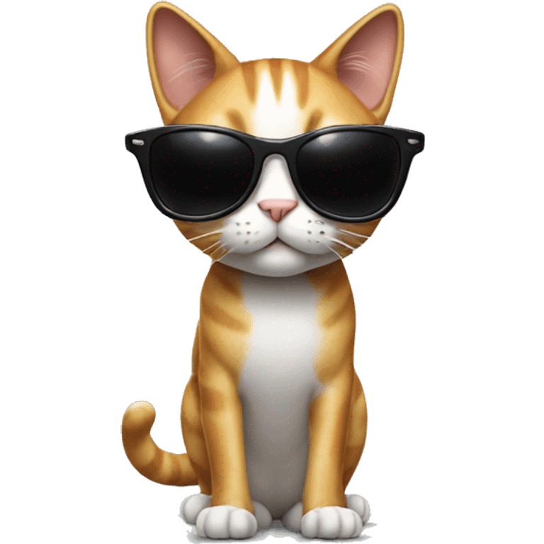 Cat standing on 4 legs wearing sunglasses emoji