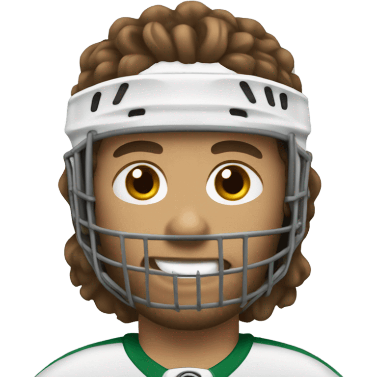 Brown hair hockey player emoji