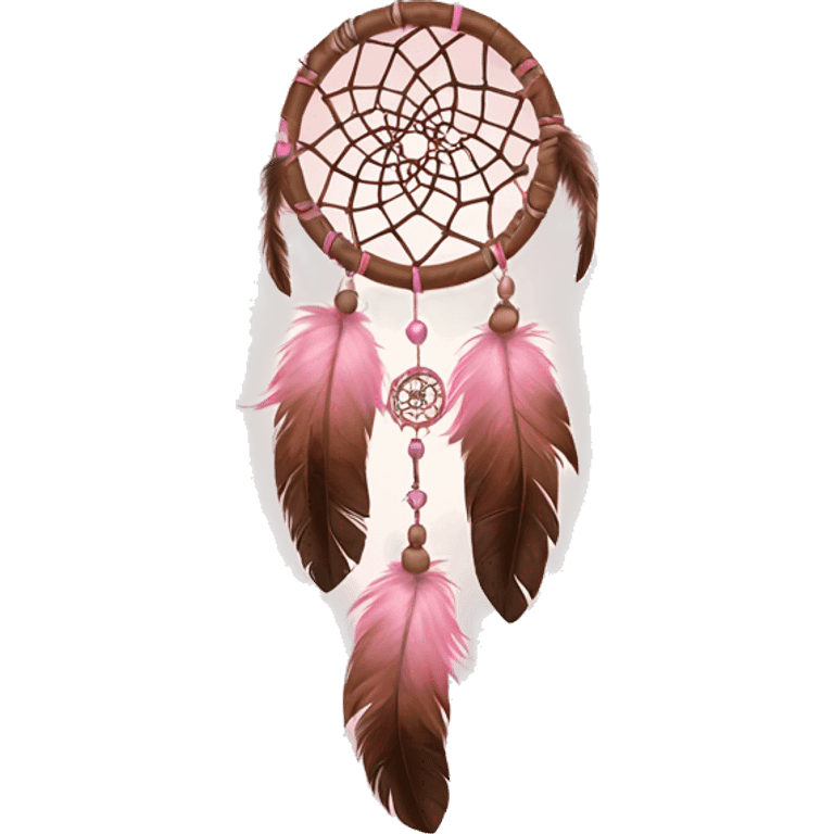  pink and brown dream catcher with feathers  emoji