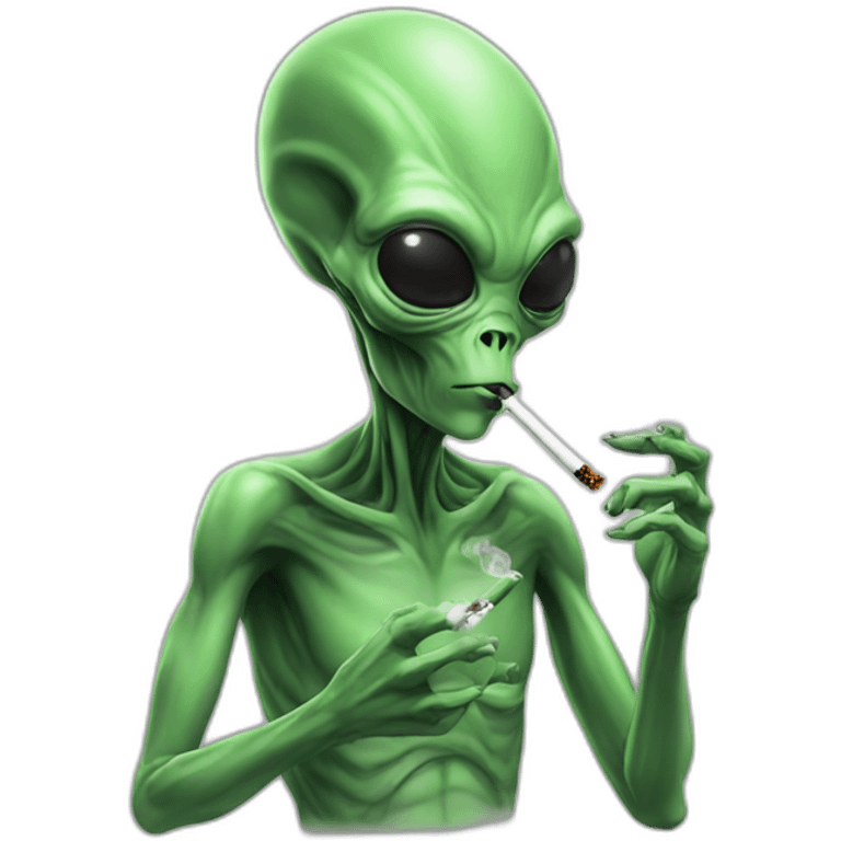 alien smoking emoji