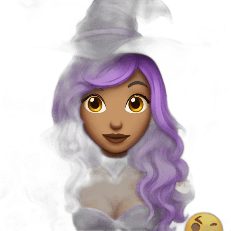 sexy purple haired witch emoji